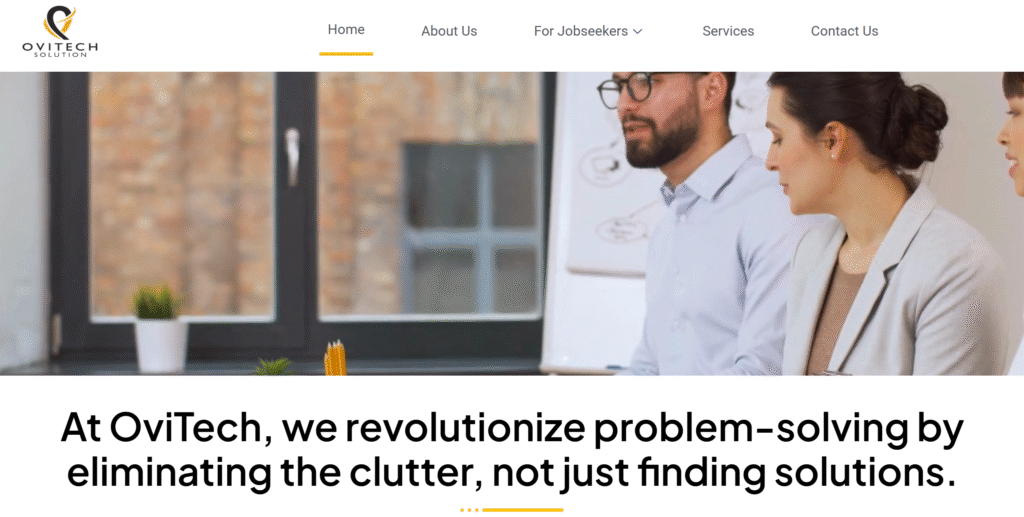 Ovitech Solution Website Built by Adept Creatives